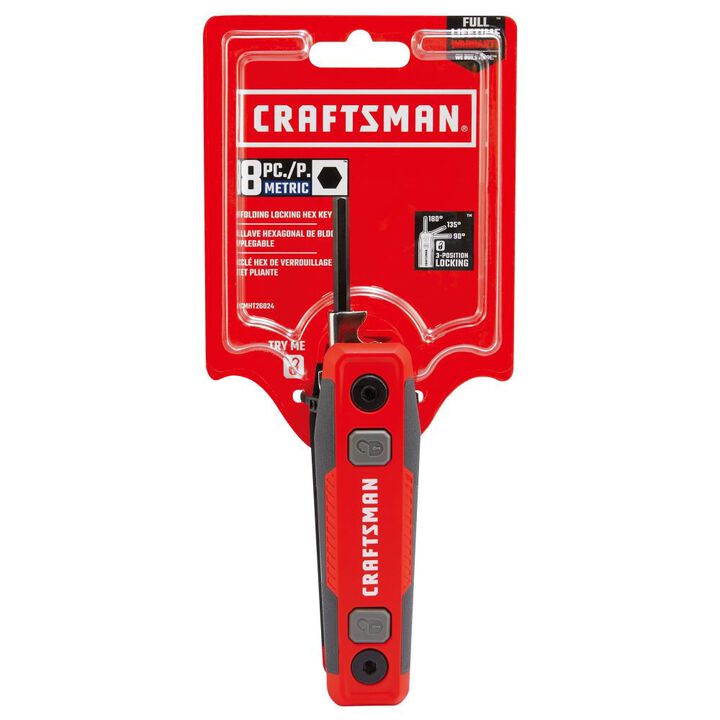 CRAFTSMAN Folding Locking Hex Key Set (MM), 8 Piece, large image number 4