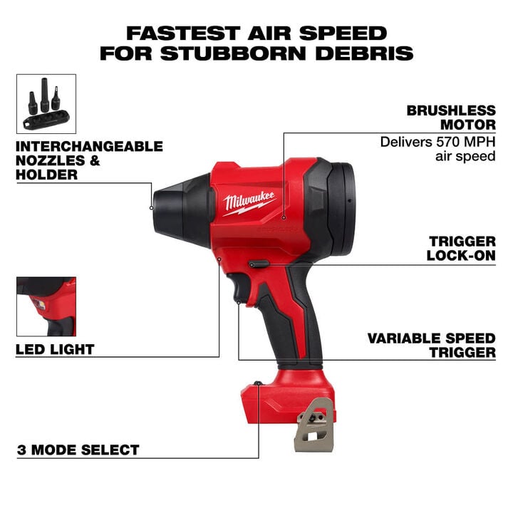 Milwaukee M18 Brushless Precision Blower (Bare Tool), large image number 3