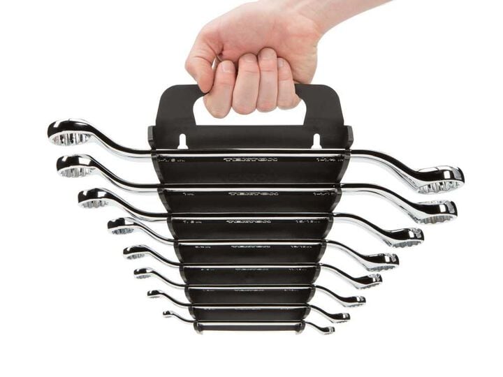 Tekton 45-Degree Offset Box End Wrench Set, Holder, (1/41-1/4 Inch), large image number 5