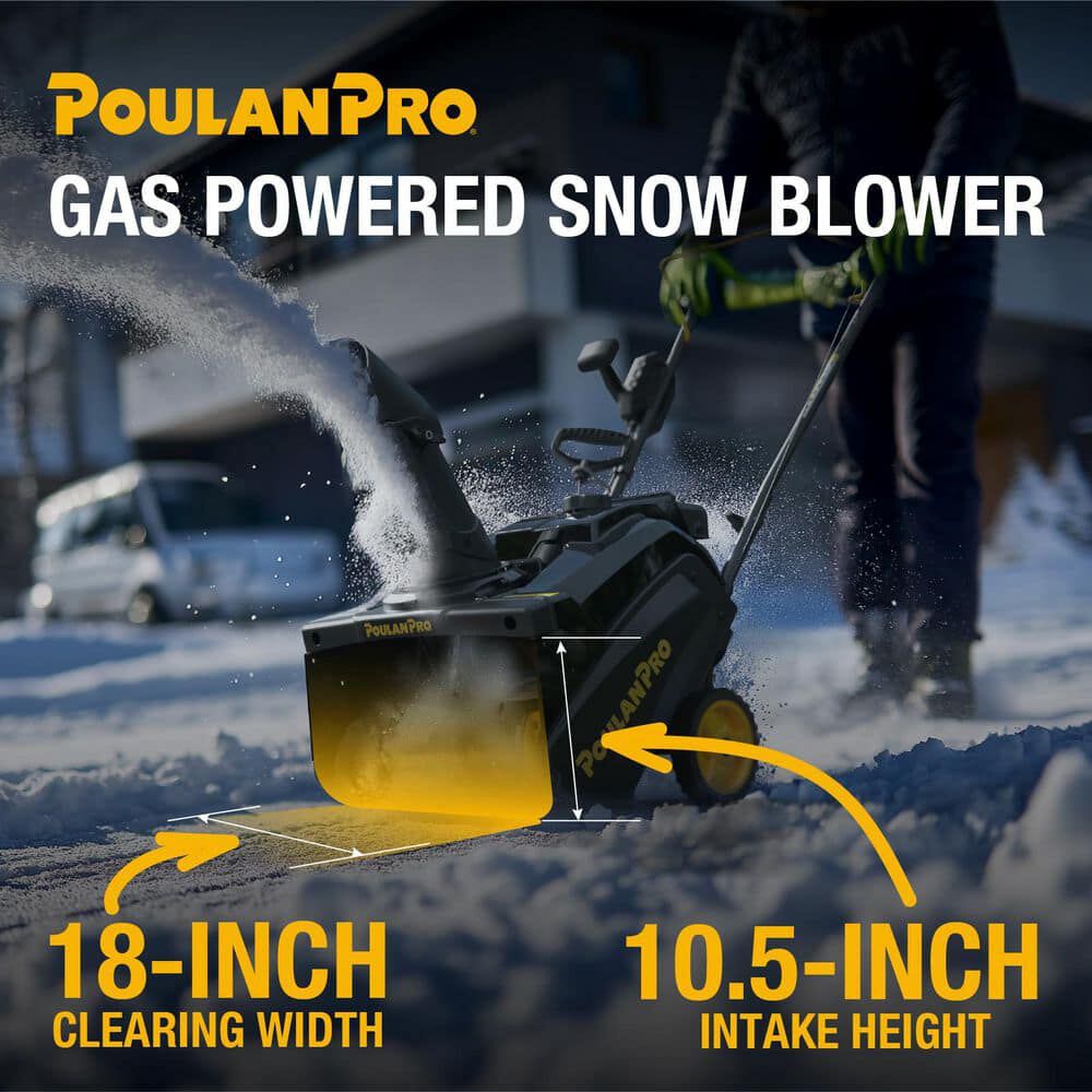 Poulan Pro 18 Inch 99 cc Auger Propelled Single Stage Gas Snow Blower, large image number 3