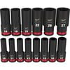 Milwaukee Impact Socket 1/2in Drive Metric Deep 6 Point 14 pc, small image number 1