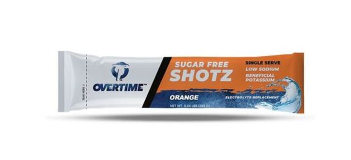 Overtime 200 gram Orange Sugar-Free Electrolyte Replacement Single Shotz, 400qty, large image number 1
