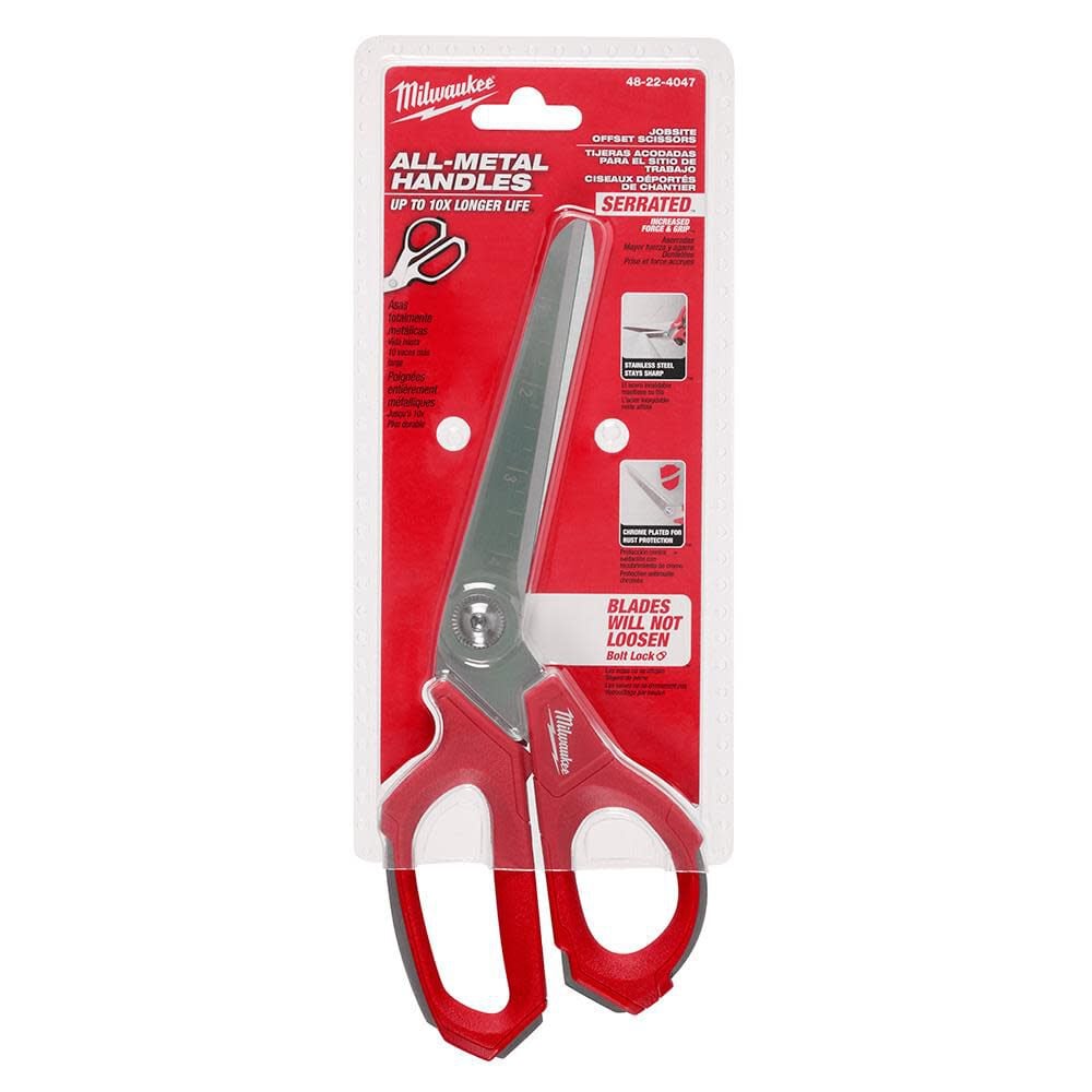 Milwaukee Jobsite Offset Scissors 48-22-4047 - Acme Tools