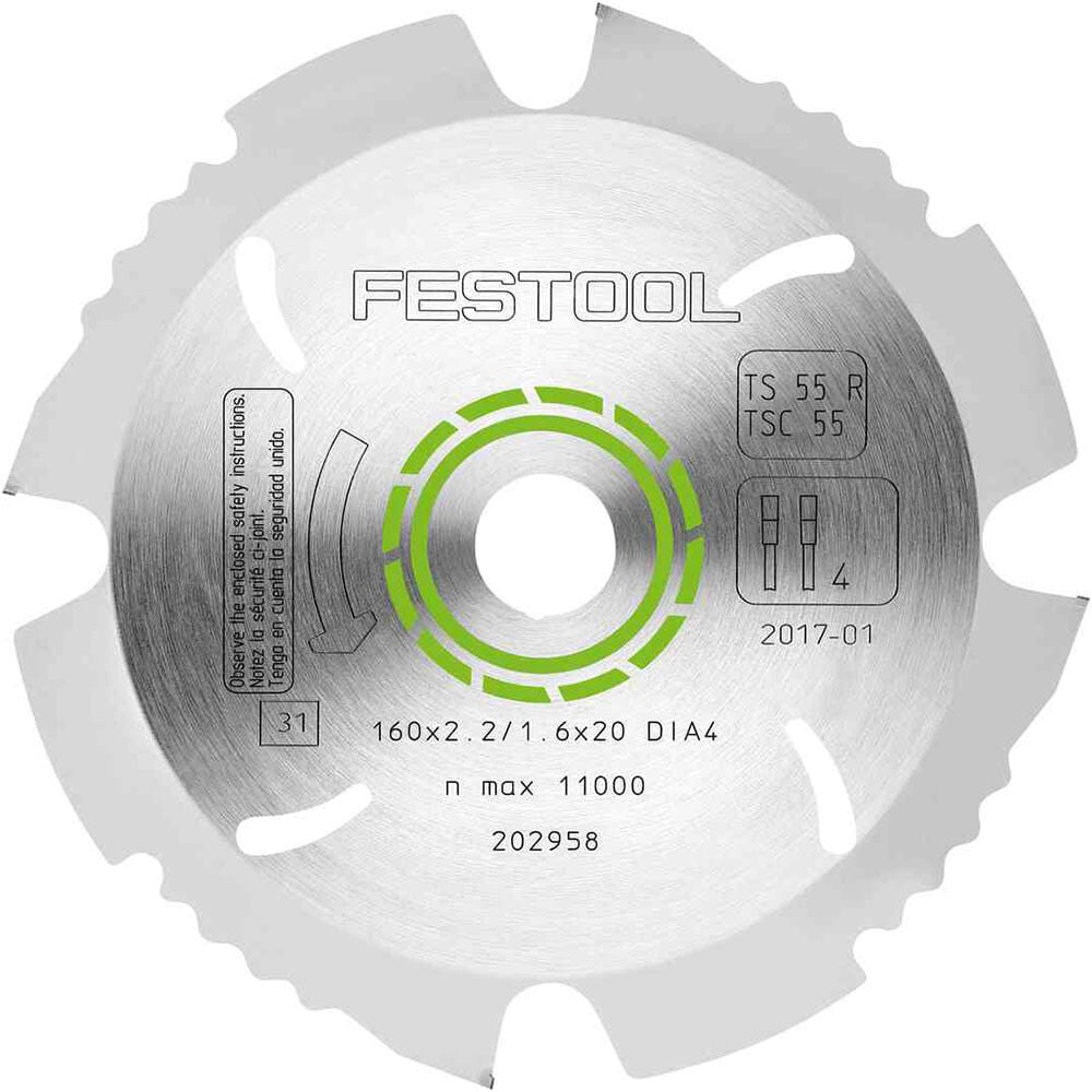 Festool 160 Milimeter Segmented Rim Diamond Blade for Fiber Cement – 202958