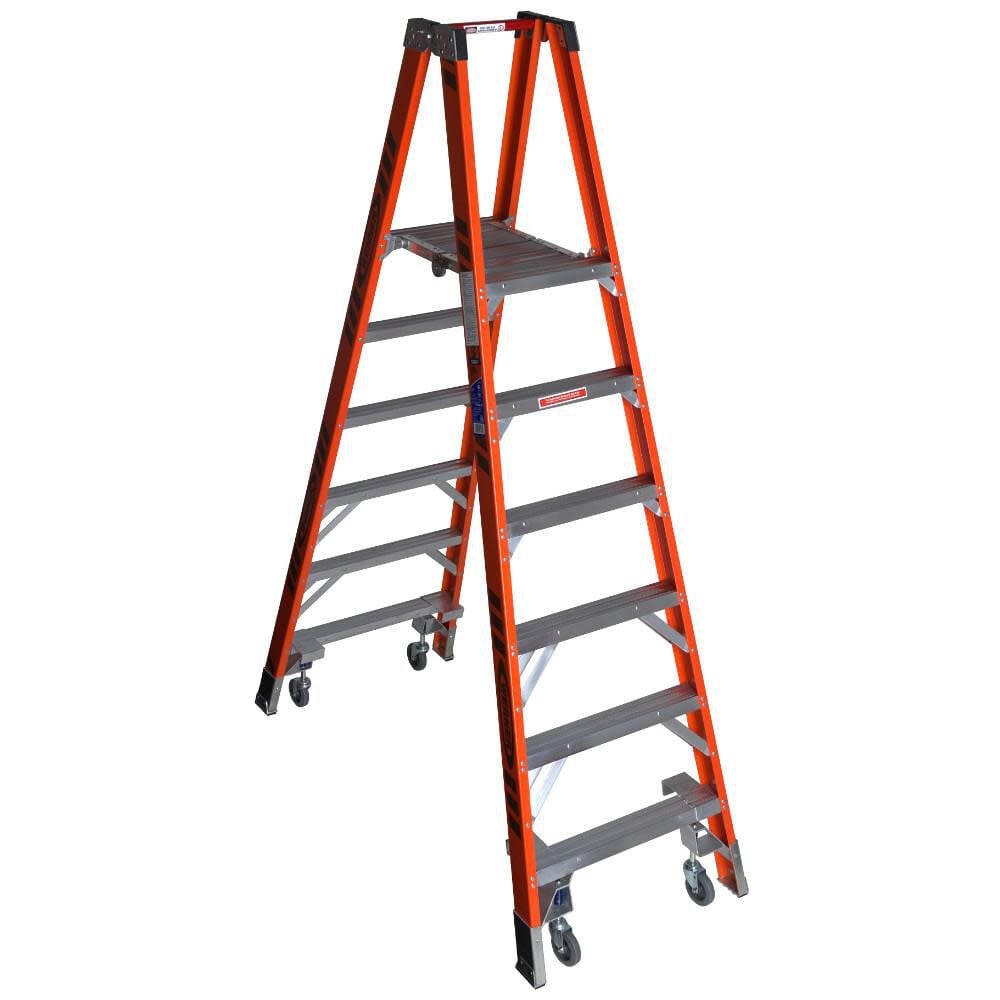 Werner 6 Ft. Type IA Fiberglass Platform Ladder with Casters – PT7406-4C