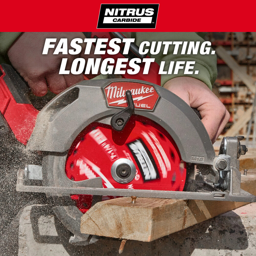Milwaukee 7-1/4 Inch 24T NITRUS Carbide Framing and Demolition Circular Saw Blade, large image number 6