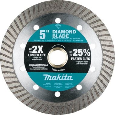 Makita 5 Inch Diamond Blade, Turbo, Hard Material