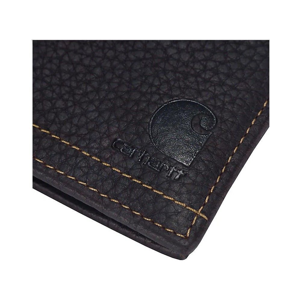 Carhartt Dark Brown Pebble Leather Passcase Wallet, large image number 6