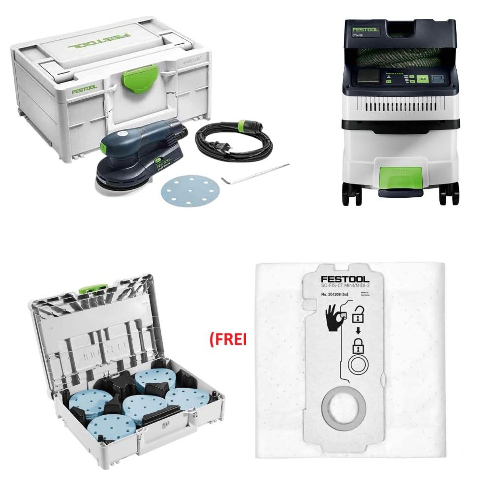 Festool ETS EC 125 Sander & CT MIDI I Bundle - 576340-578512