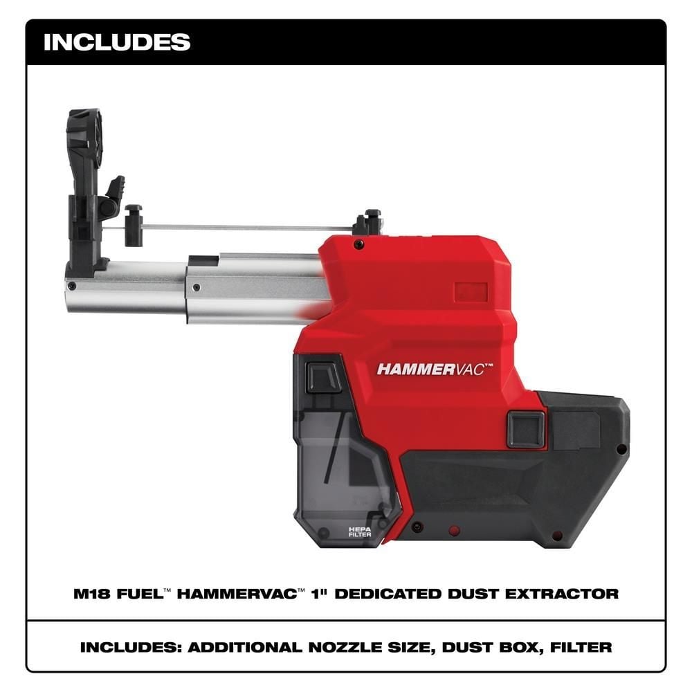 Milwaukee M18 FUEL HAMMERVAC 1inch Dedicated Dust Extractor, large image number 2