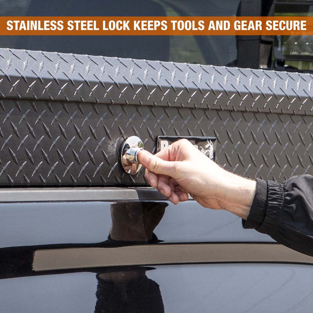 Buyers Products Company 13X16X56 Inch Textured Matte Black Diamond Tread Aluminum Lo-Sider Truck Tool Box, large image number 12