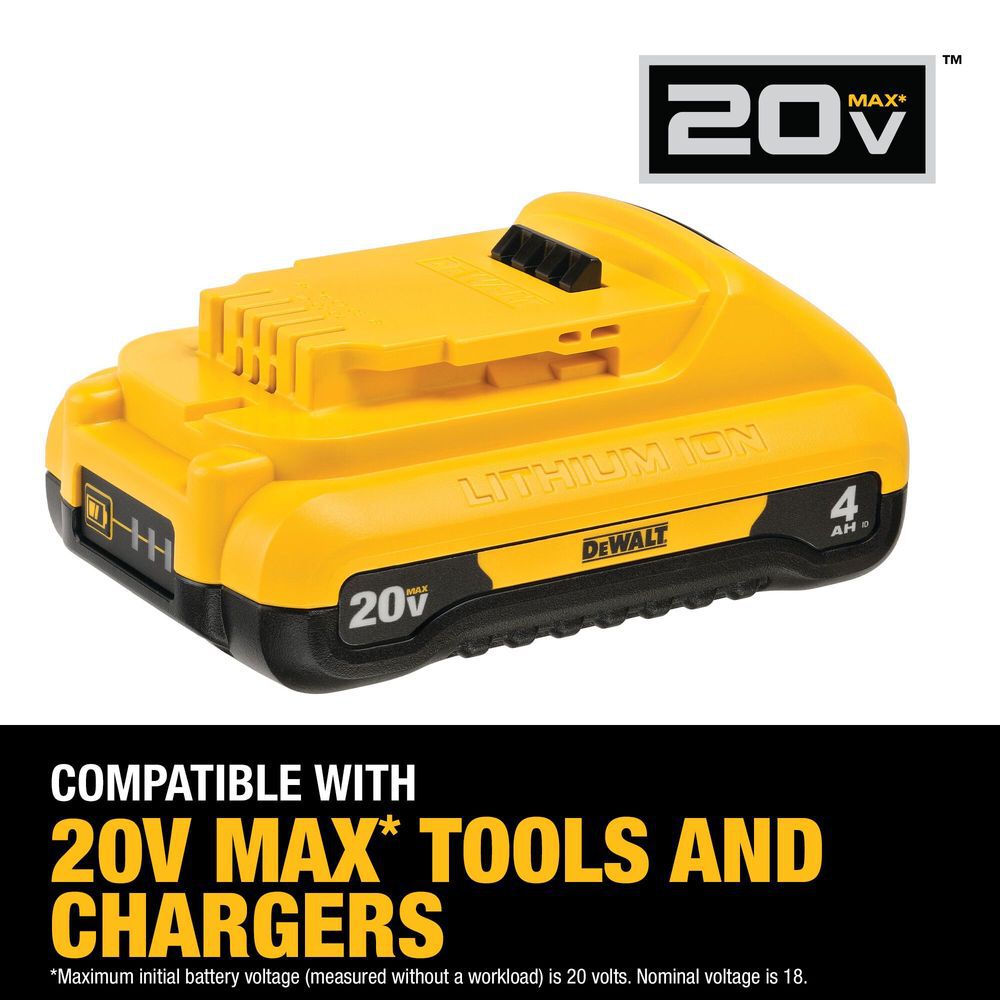 DEWALT 20V MAX 20V 4Ah Lithium Ion Power Tool Battery Pack with Fuel Indicator, large image number 4