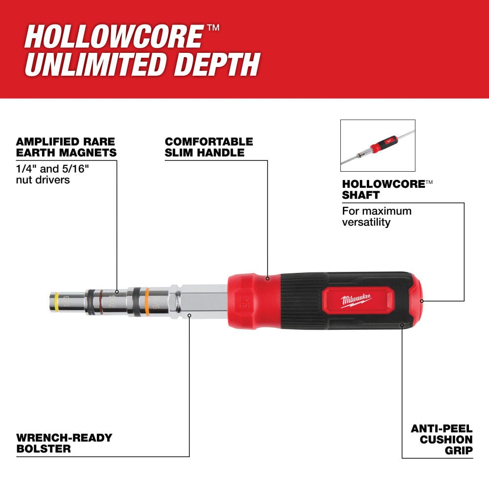 Milwaukee 7-in-1 HOLLOWCORE Multi-Nut Driver, large image number 2