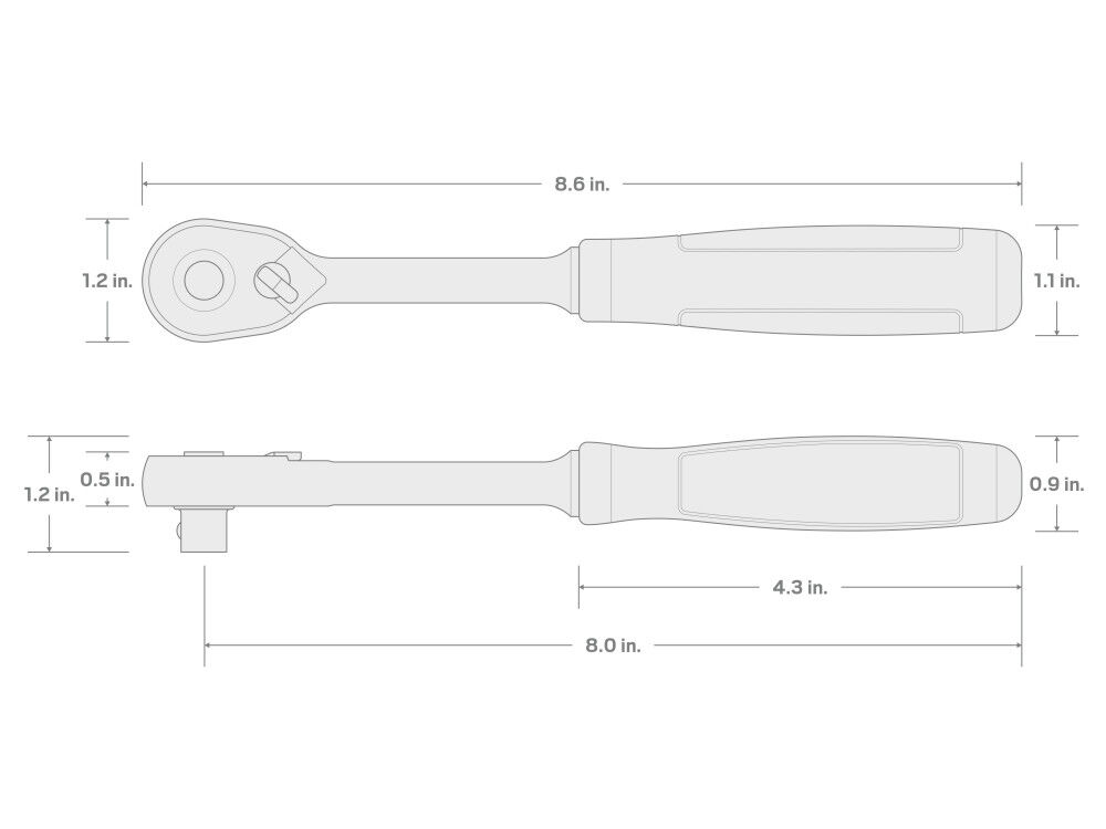 Tekton 3/8 Inch Drive x 8 Inch Quick-Release Comfort Grip Ratchet, large image number 7
