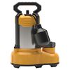 DEWALT 1 HP Stainless Steel/Cast Iron Submersible Sump Pump, small image number 2