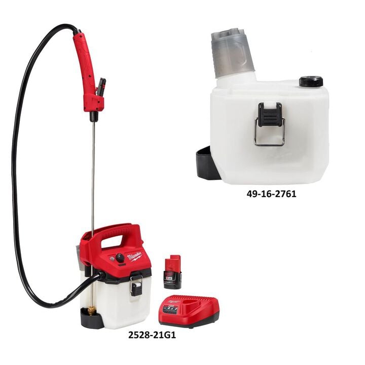 Milwaukee M12 1 Gallon 20-80 PSI Sprayer Kit, 1 Gallon Sprayer Tank Bundle, large image number 1