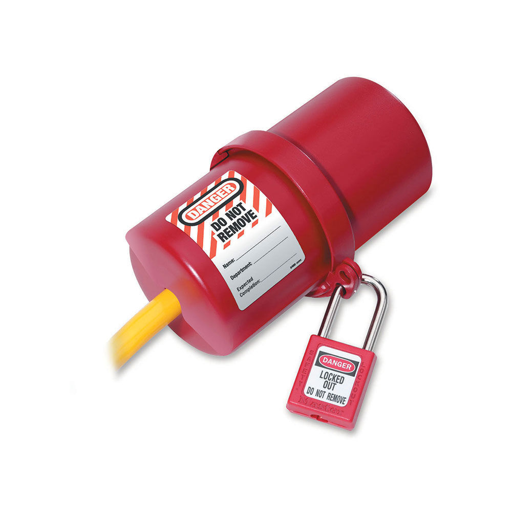 Master Lock Rotating Red Electrical Plug Lockout For 240V and 550V Plugs, large image number 1