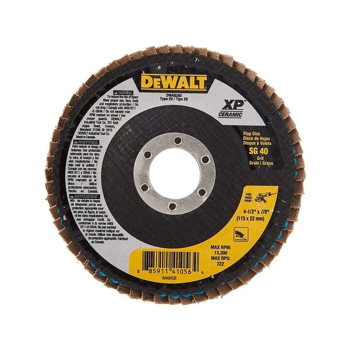 DEWALT 4-1/2in X 7/8in 40G T29 XP CERAMIC FLAP DISC, large image number 9
