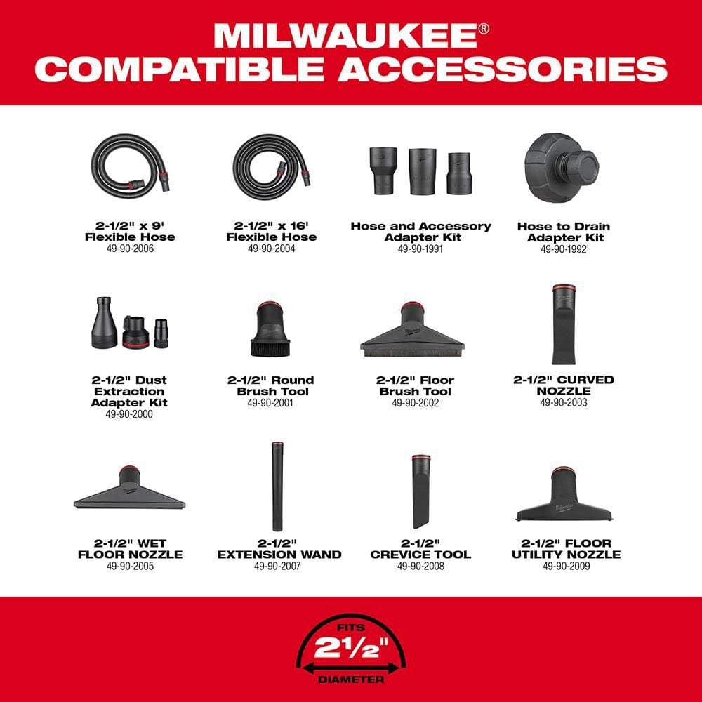 Milwaukee M18 FUEL Vacuum Kit 12 Gallon 36V Wet/Dry, large image number 9