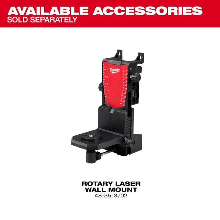 Milwaukee M18 Red Exterior Dual Slope Rotary Laser Level Kit with Receiver, Remote, Grade Rod & Tripod, large image number 9