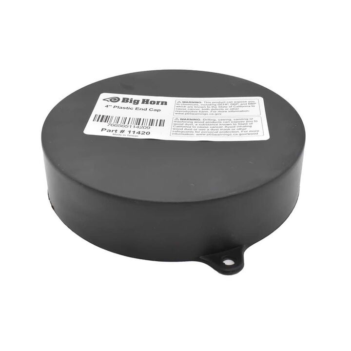 Big Horn 4 Inch Polypropylene End Cap For dust fitting ends