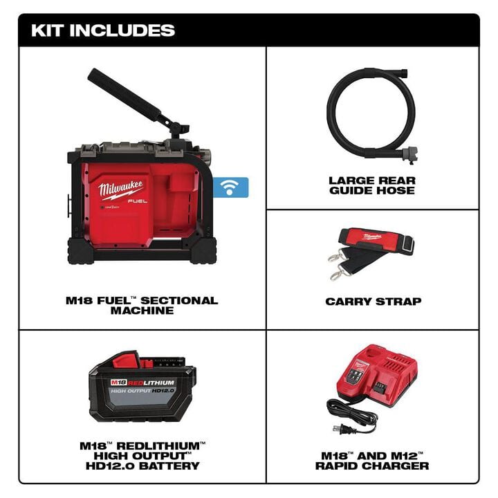 Milwaukee M18 FUEL Sectional Machine for 5/8 Inch & 7/8 Inch Cable, large image number 1