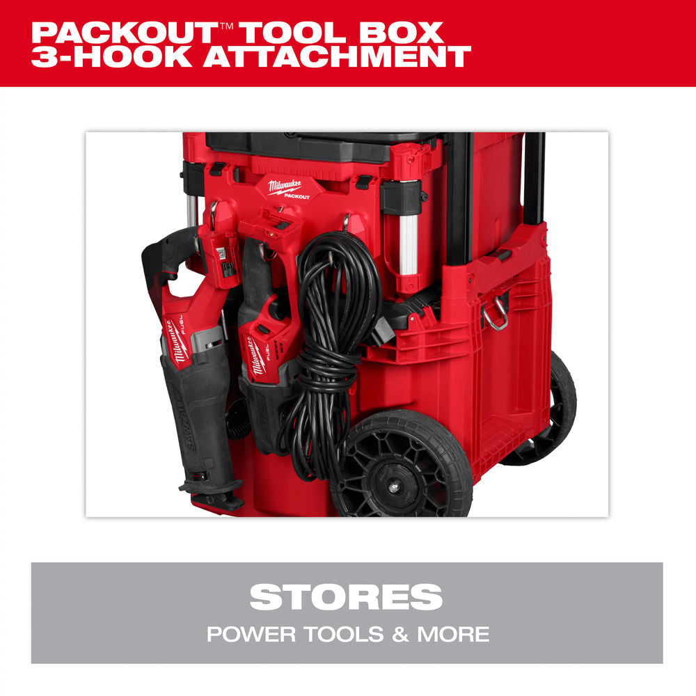 Milwaukee PACKOUT Tool Box 3-Hook Attachment, large image number 10