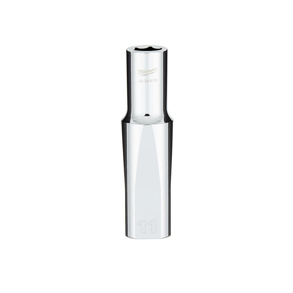 Milwaukee 1/2 in. Drive 11MM Metric 6-Point Deep Socket with FOUR FLAT Sides, large image number 1