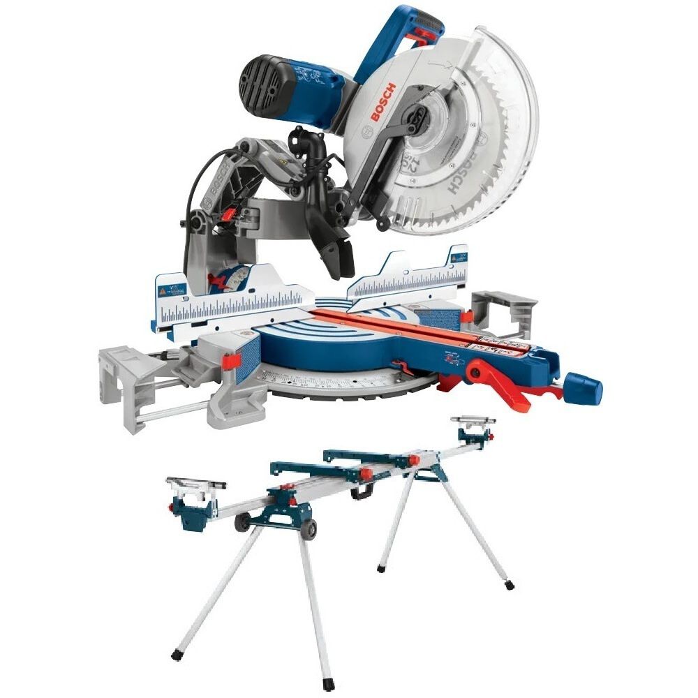 Bosch 12 Inch Glide Miter Saw with Wheeled Stand Reconditioned Bundle - GCM12SD-RT-GTA3800