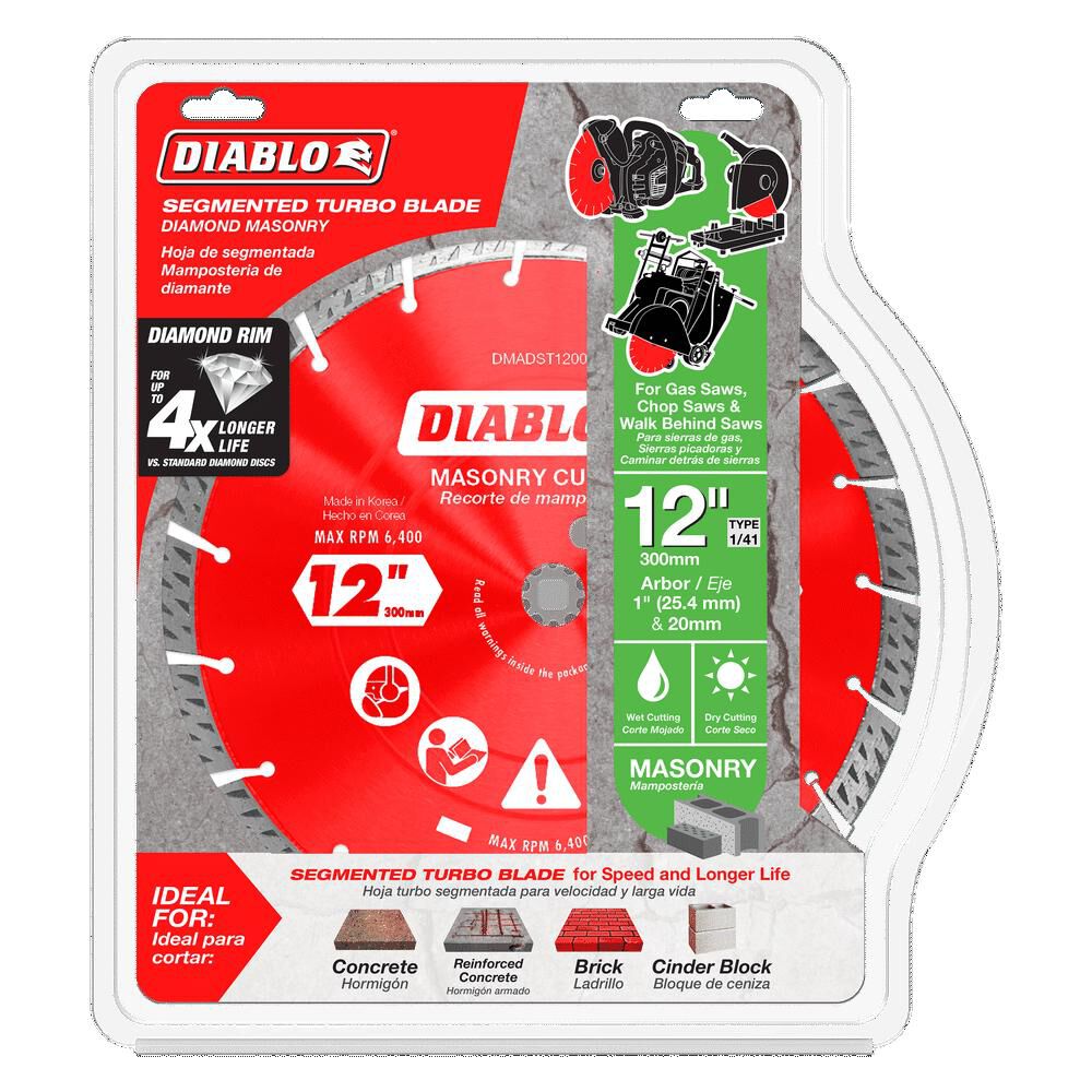 Diablo Tools 12 Inch Segmented Turbo Rim Diamond Cut-Off Blade for Masonry, large image number 2