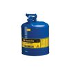 Justrite 5 Gal Steel Safety Blue Kerosene Can Type I with Flame Arrester, small image number 2