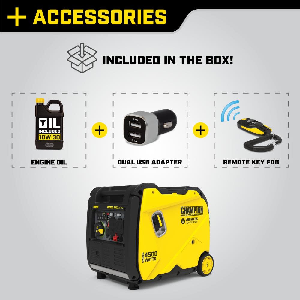 Champion Power Equipment 4500 Watt Wireless Remote Start Inverter