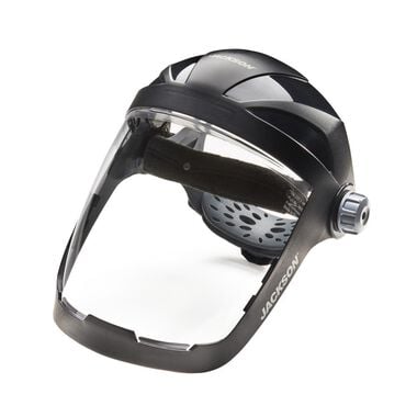 Jackson Safety Lightweight QUAD500 Premium Multipurpose Face Shield with Ratcheting Headgear Clear Tint Anti-Fog Coating Black