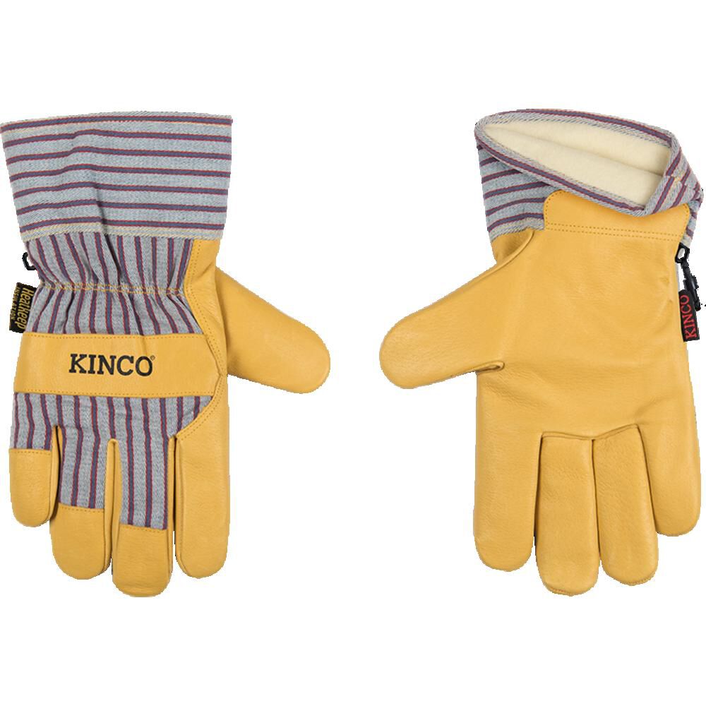 Kinco 1927 Lined Premium Grain Pigskin Palm Gloves with Safety Cuff Medium 12 Pack, large image number 3