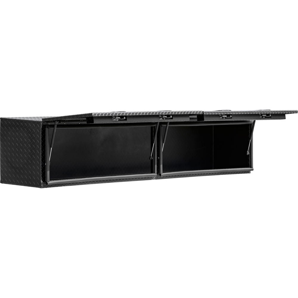 Buyers Products Company 18x16x96 Textured Matte Black Diamond Tread Aluminum Topsider Truck Box with Flip-Up Door, large image number 3