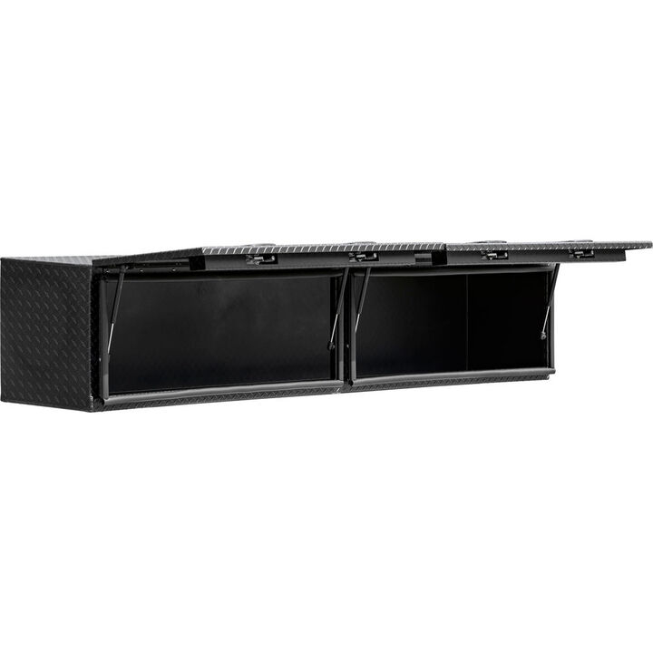 Buyers Products Company 18x16x96 Textured Matte Black Diamond Tread Aluminum Topsider Truck Box with Flip-Up Door, large image number 2