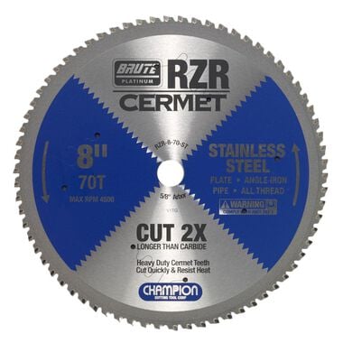 Champion Cutting Tool Cermet Tipped Circular Saw Blade 8 In (Stainless Steel Cutting)