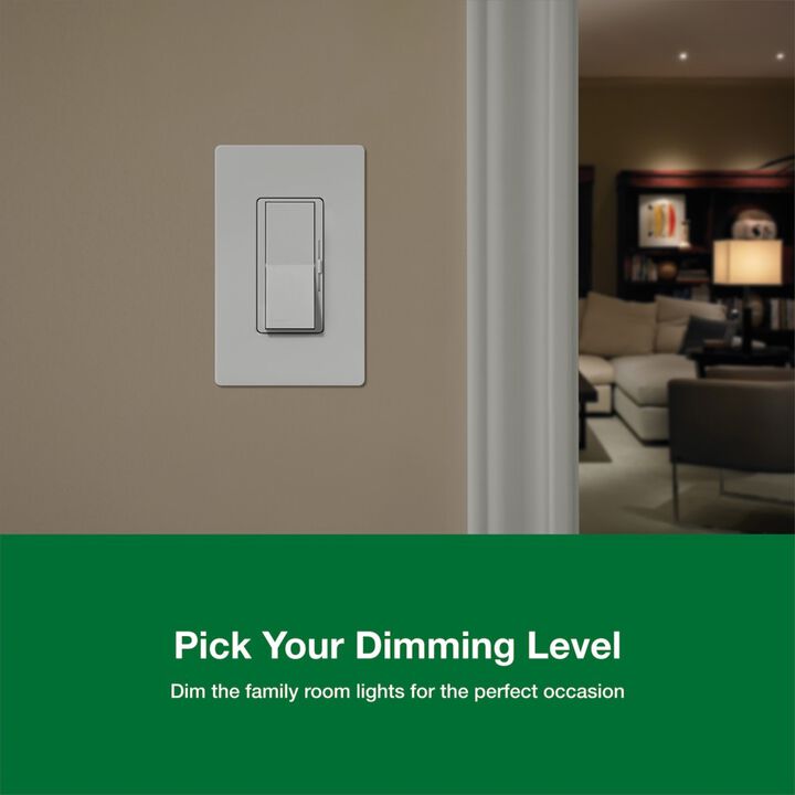 Lutron Diva LED+ 150W 120V 1P Gloss Black Dimmer Switch with 1 Gang, large image number 3