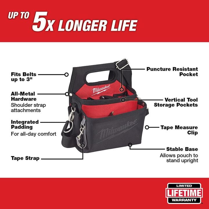 Milwaukee Electricians Work Pouch with Quick Adjust Belt, large image number 1