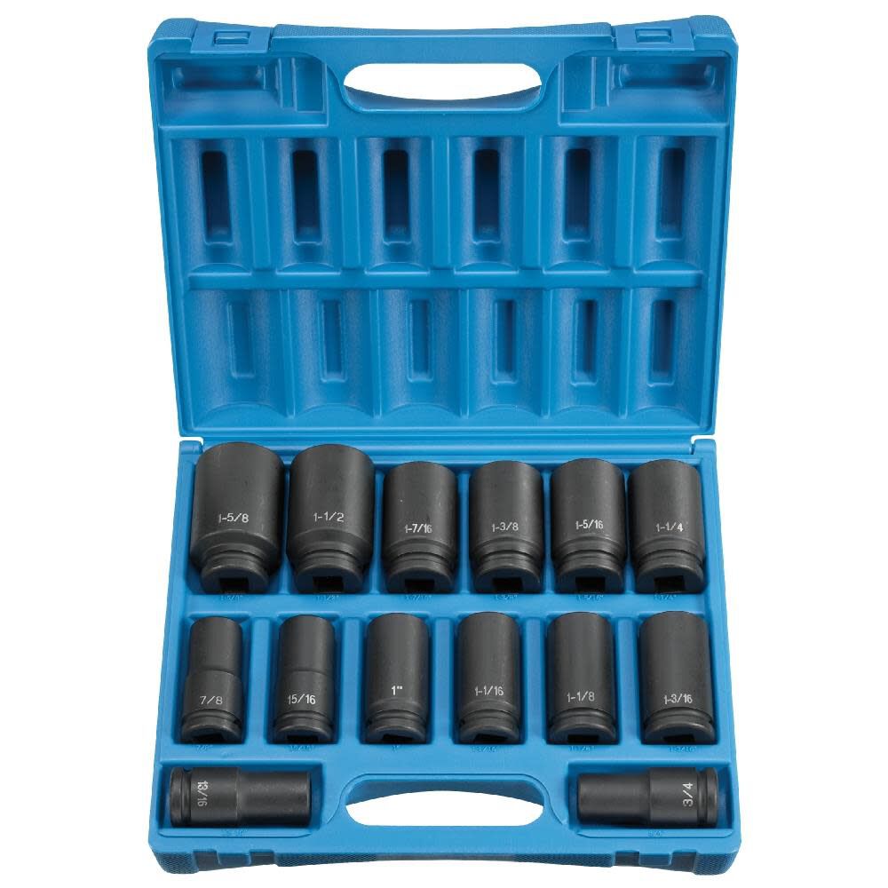 Grey Pneumatic 3/4 In. Dr. 14 pc. Deep Length Set, large image number 1
