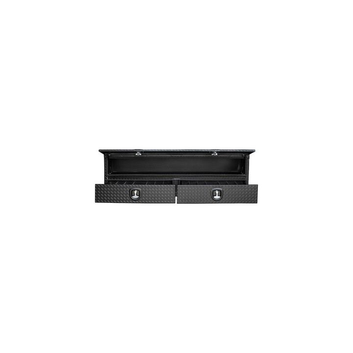 Buyers Products Company 21x18x72 Inch Textured Matte Black Diamond Tread Aluminum Heavy-Duty Flatbed Contractor With Lower Drawers, large image number 9
