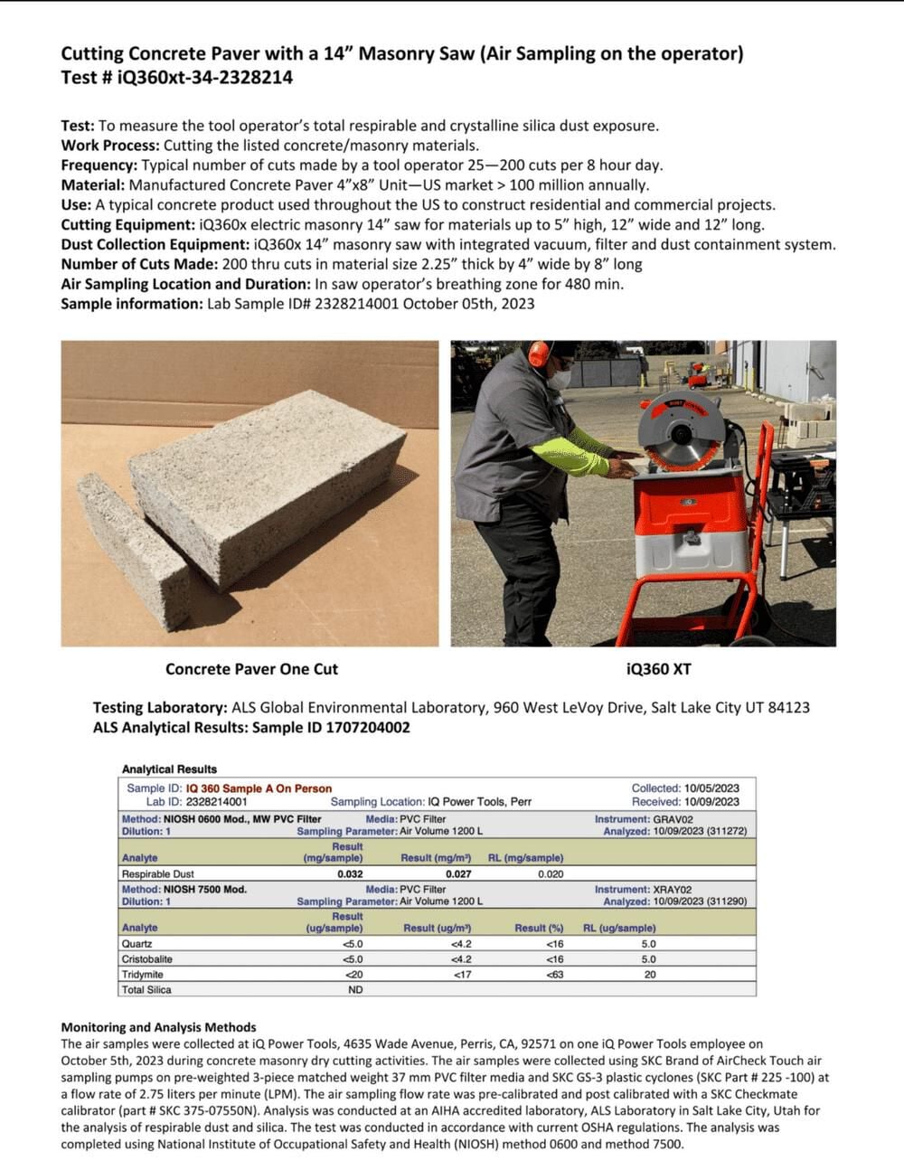 iQ Power Tools 14 in Masonry Saw with Built In Dust Control Vacuum System, large image number 10