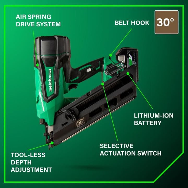 Metabo HPT MultiVolt 3 1/2in Framing Nailer Kit, large image number 3