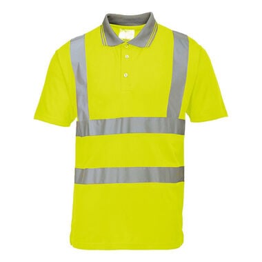 Portwest Yellow Hi-Vis Short Sleeve Polo Shirt - XXL