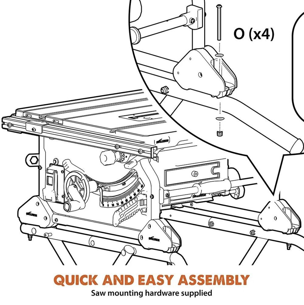 Evolution Power Tools Compact Folding Wheeled Scissor Stand for R10TS Table Saw, large image number 6