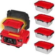 Milwaukee M18 Jobsite Lunch Warmer with 3 Extra Containers