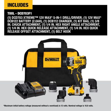 DEWALT XTREME 12V MAX 5 in 1 Drill/Driver Brushless Cordless Kit, large image number 15
