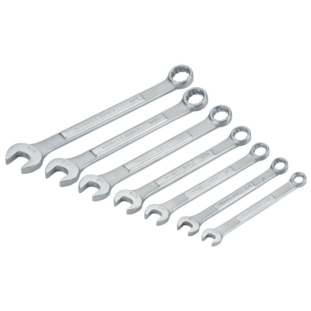 CRAFTSMAN SAE Raised-Panel Combination Wrench Set, 7 Piece, large image number 2