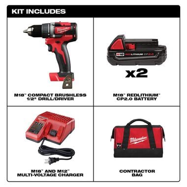 Milwaukee M18 Compact Drill Kit 1/2inch Brushless, large image number 1