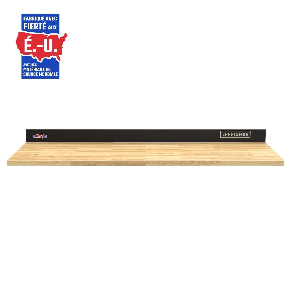 CRAFTSMAN 54 Inch Wide, Wood Top Work Surface with Steel Back Splash, large image number 3